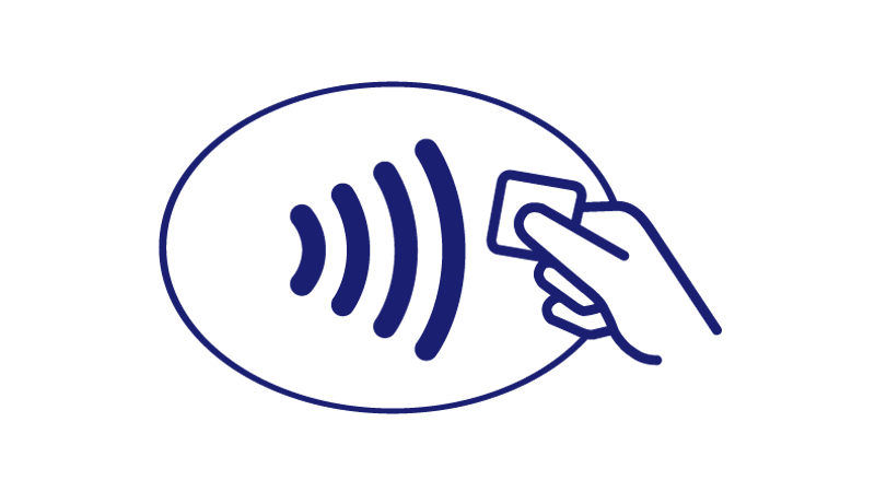 Visa's Contactless Symbol, present on all checkouts that allow for mobile payments.